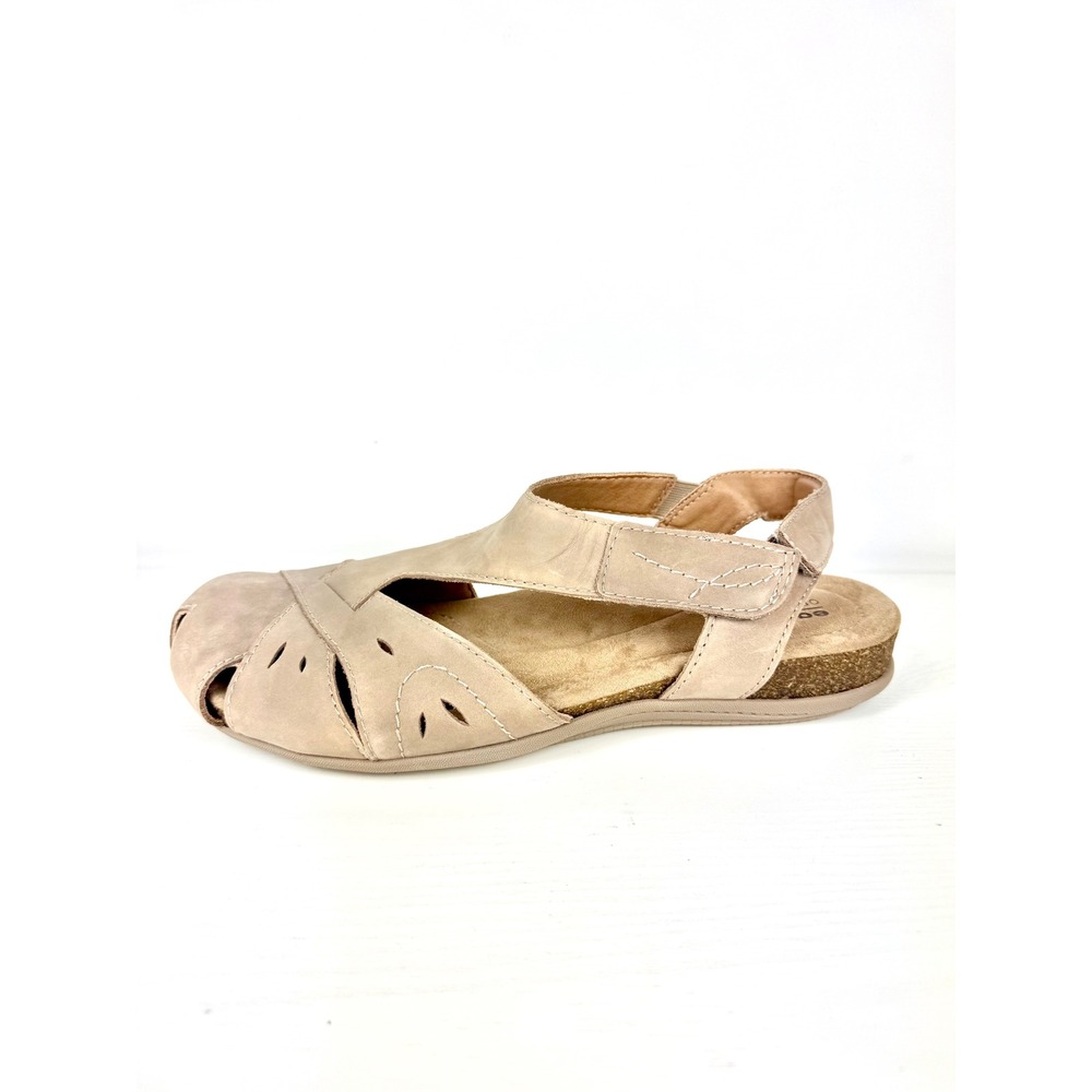 Earth Origins Etbirdine Womens 11M Beige Leather Comfort Sandals Fishermen Shoes